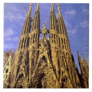 Europa, Spanien, Barcelona, Sagrada Familia Kakelplatta