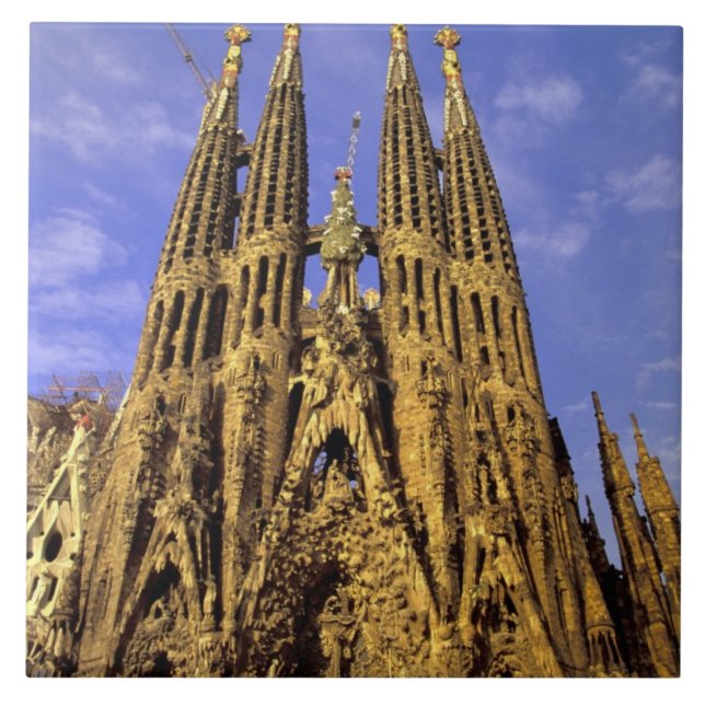 Europa, Spanien, Barcelona, Sagrada Familia Kakelplatta (Framsidan)