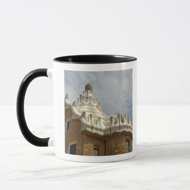Europa, Spanien, Katalonien, Barcelona. Park Guell Mugg (Vänster)