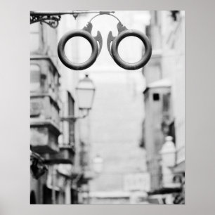 Europa, Spanien, Mallorca. Butiksskylt för glasögo Poster
