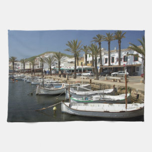Europa, Spanien, Minorka (även Menorca). Fiske Kökshandduk