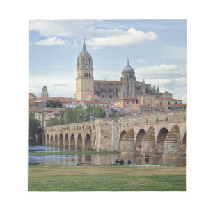 Europa, Spanien, Salamanca. Den romerska bron över Anteckningsblock