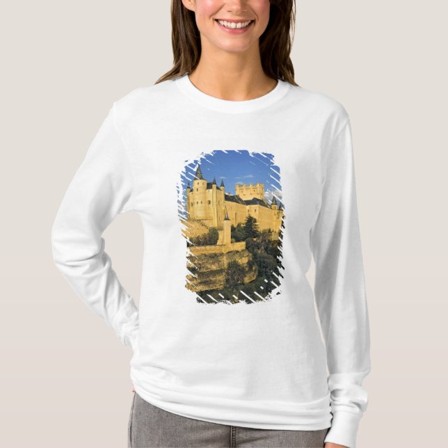 Europa, Spanien, Segovia. Den påtvingande Alcazar. Tee (Framsida)