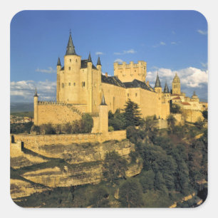 Europa, Spanien, Segovia. Det imponerande Alcazar, Fyrkantigt Klistermärke
