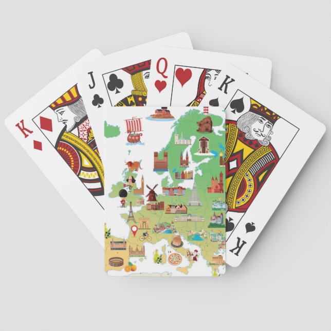 Europa tecknadkarta casinokort (Baksidan)