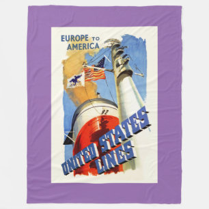 Europa till Amerika ~ United Stater Linjer Fleecefilt