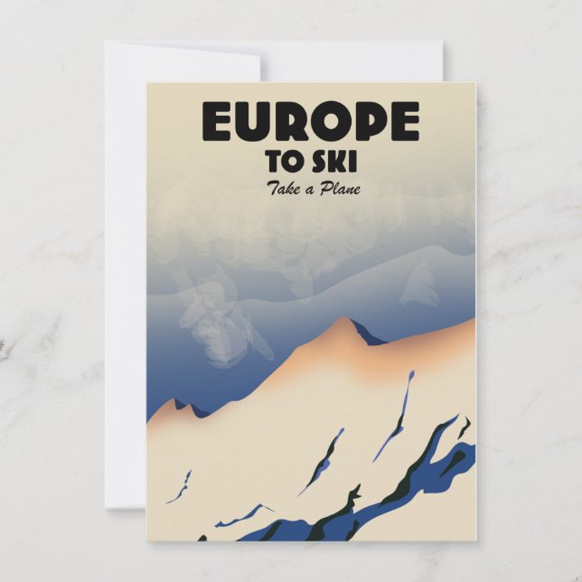 Europa till Ski "Ta en flygplan" tvåtonskaffe Mugg (Framsida)