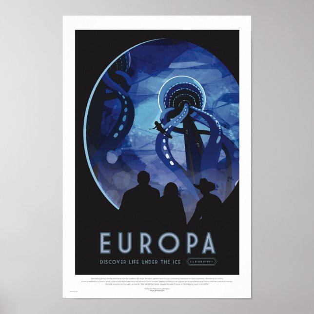 Europa Tour - Retro Space Travel Art Poster (Framsidan)