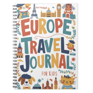 Europa Travel Journal för barn Anteckningsbok
