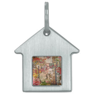Europa Travel Vintage European Paris Frankrike Art ID-bricka Husdjur