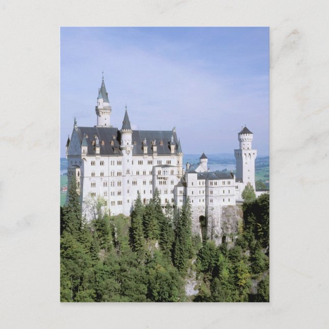 Europa, Tyskland, Neuschwanstein slott, byggt Vykort (Framsida)