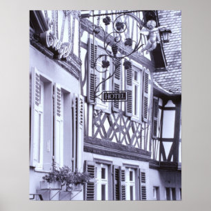 Europa, Tyskland, Rhineland, Pfalz, Boppard. Halv Poster