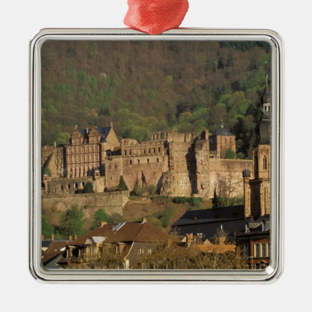 Europa, Tysklandare, Heidelberg.Castle Julgransprydnad Metall (Framsidan)