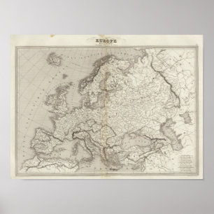 Europa uncolored karta poster