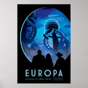 EUROPA upptäcker livet under Ice NASA:s rymdfärder Poster