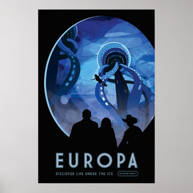 EUROPA upptäcker livet under Ice NASA:s rymdfärder Poster (Framsidan)