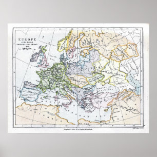 Europa vid Charles Underbars död: 814 AD Poster