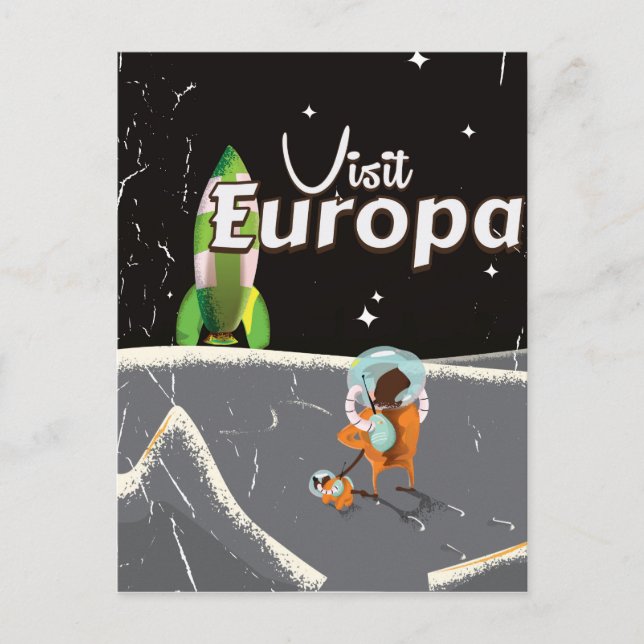 Europa vintage reseaffisch vykort (Framsida)