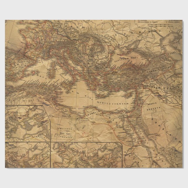 Europa Vintagekarta Presentpapper (Platt)
