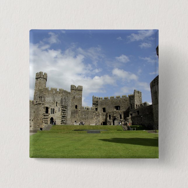 Europa, Wales, Caernarfon. Caernarfon Castle Knapp (Framsida)