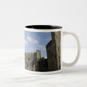 Europa, Wales, Caernarfon. Caernarfon slott, Två-Tonad Mugg