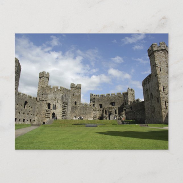 Europa, Wales, Caernarfon. Caernarfon slott, Vykort (Framsida)