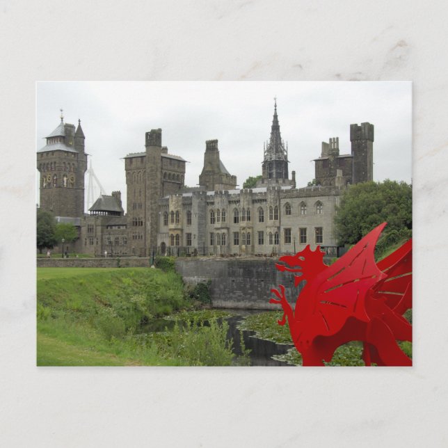 Europa, Wales, Cardiff. Cardiff Castle. Walisisk 2 Vykort (Framsida)