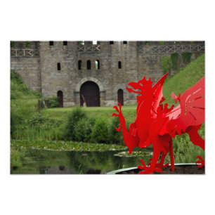 Europa, Wales, Cardiff. Cardiff Castle. Walisisk Fototryck