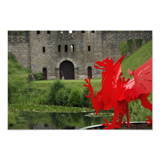 Europa, Wales, Cardiff. Cardiff Castle. Walisisk Fototryck (Framsidan)
