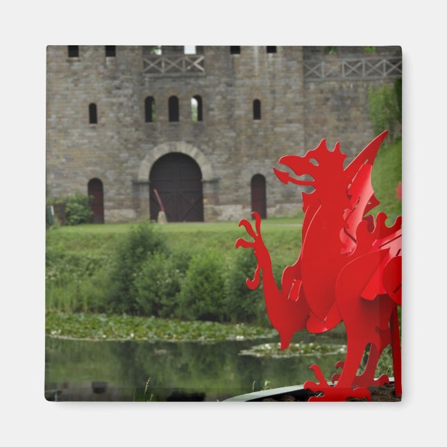 Europa, Wales, Cardiff. Cardiff Castle. Walisisk Magnet (Framsidan)