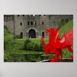 Europa, Wales, Cardiff. Cardiff Castle. Walisisk Poster