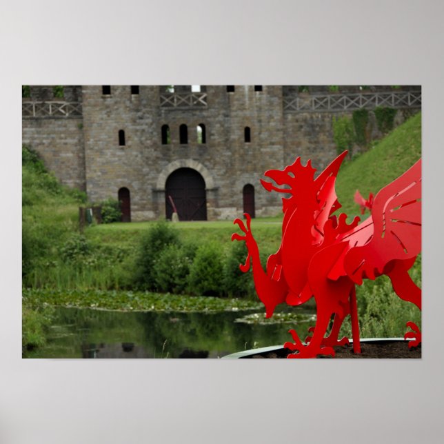 Europa, Wales, Cardiff. Cardiff Castle. Walisisk Poster (Framsidan)