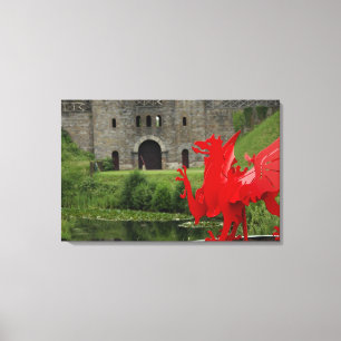 Europa, Wales, Cardiff. Cardiff slott. Walesiska Canvastryck