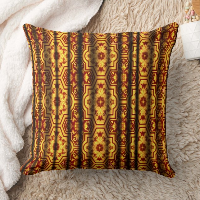 Europadomstolen Baroque Geometric Blommigt Scoll Kudde (Filt)