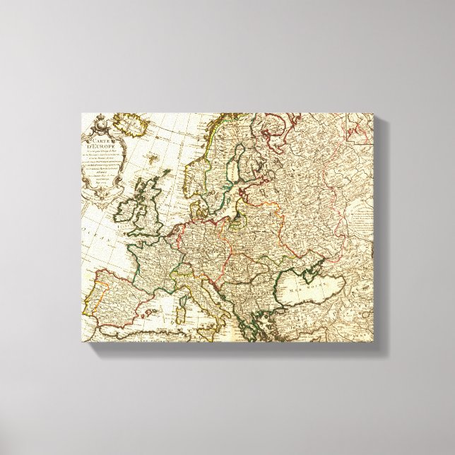 EuropaPanoramisk kartaEuropa 2 Canvastryck (Framsida)
