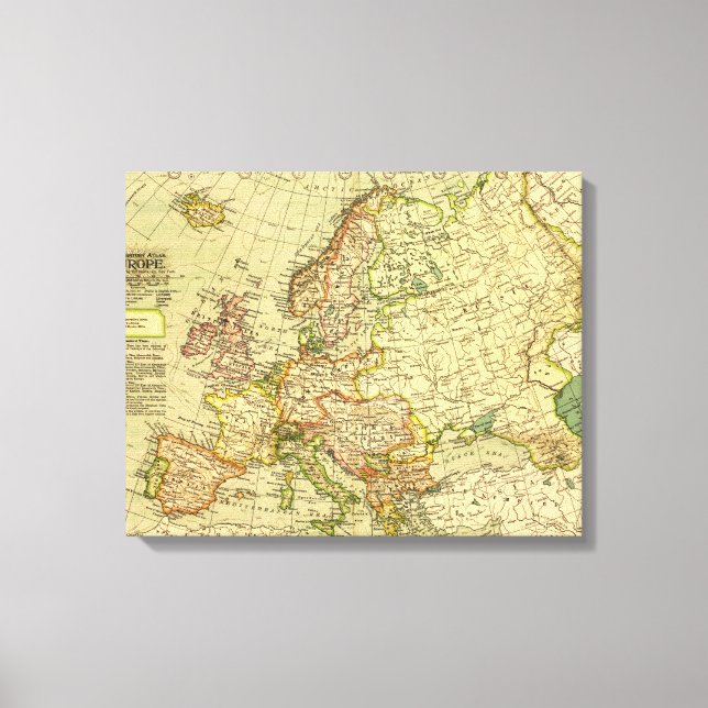 EuropaPanoramisk kartaEuropa Canvastryck (Framsida)