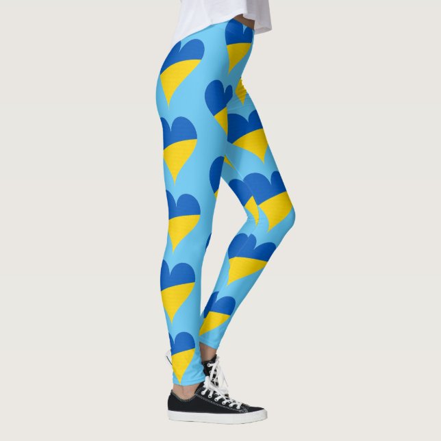 Europaparlamentet lyssnar på färg i Ukraina Flagga Leggings (Höger)
