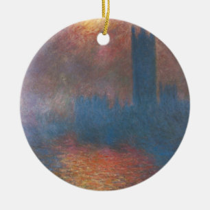Europaparlamentets kammare, London av Claude Monet Julgransprydnad Keramik