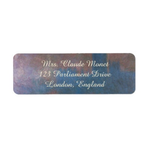 Europaparlamentets kammare, London av Claude Monet Returadress Etikett