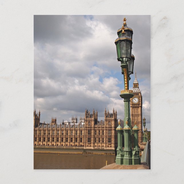 Europaparlamentets kammare och Big Ben lodrät-vyko Vykort (Framsida)