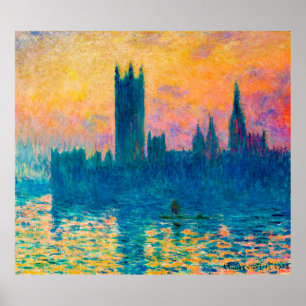 Europaparlamentets kammare, Sunset (1903), Monet Poster