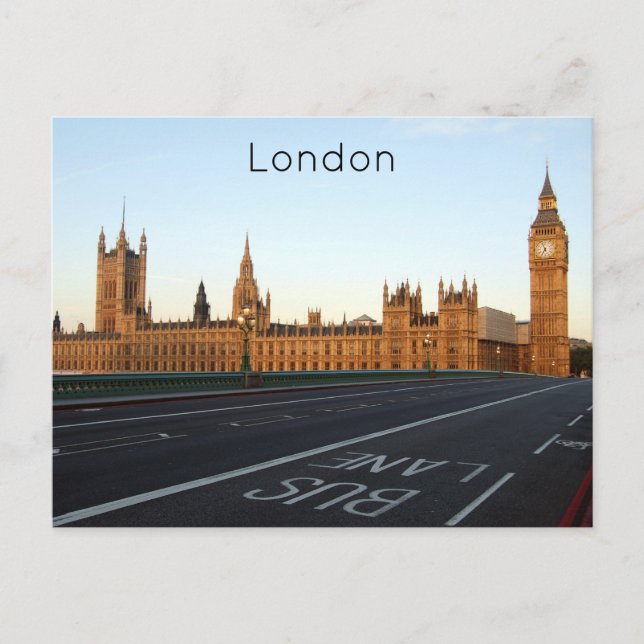 Europaparlamentets kammare, vykort i London (Framsida)