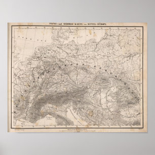 Europas berg och floder poster