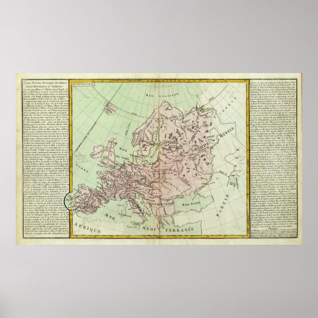 Europas berg och floder poster (Framsidan)