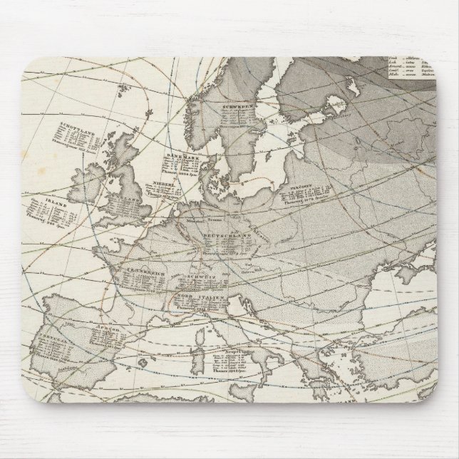 Europas Botaniska geografiska statistiska karta Musmatta (Framsidan)