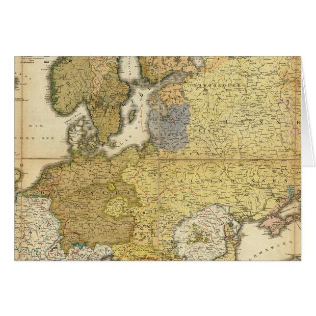 Europas etnografi Karta Hälsningskort (Framsidan Horizontal)