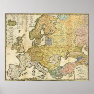 Europas etnografi Karta Poster
