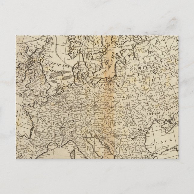 Europas exakta Karta Vykort (Framsida)