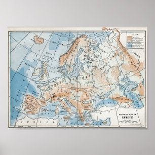 Europas fysiska Karta (1916) Poster