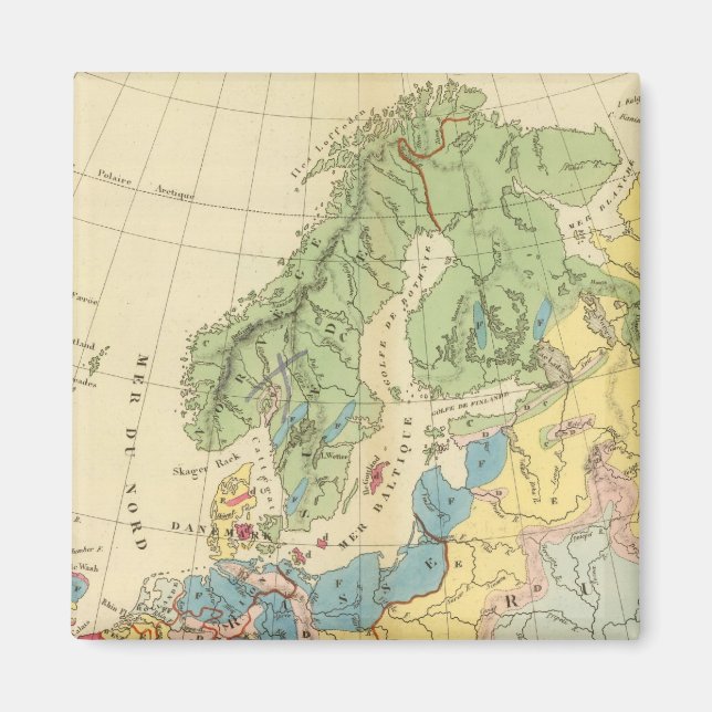 Europas geologiska Karta Magnet (Framsidan)